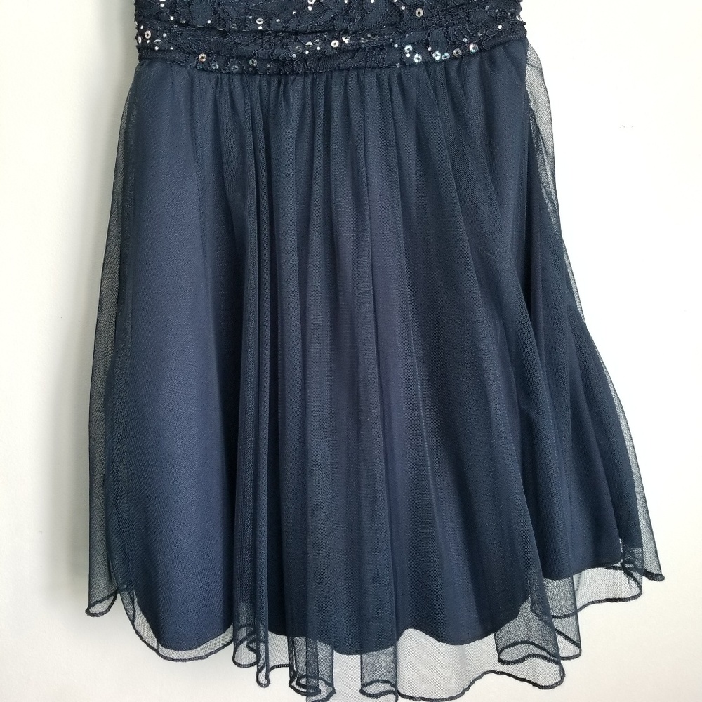 Navy Blue Cocktail Hoco/Formal Dress - Picture 4 of 5